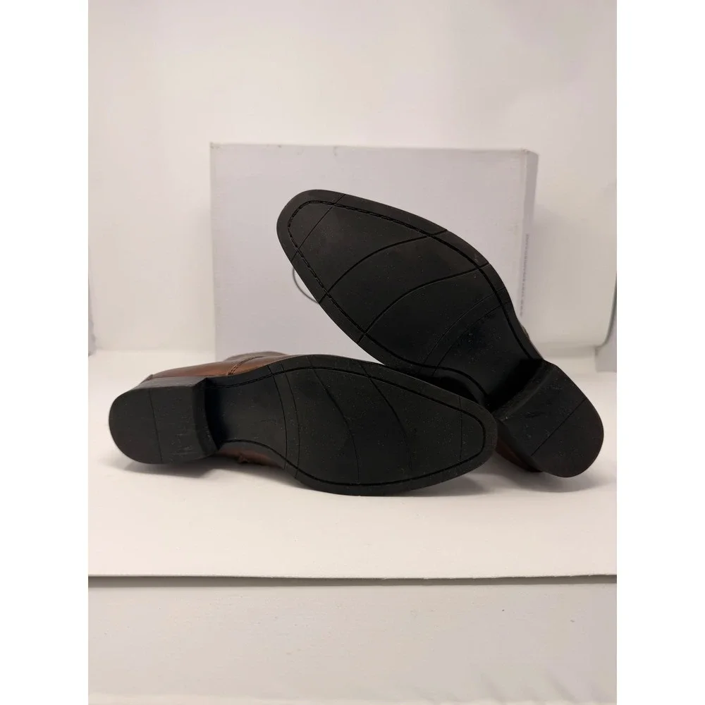 Steve Madden Santos Men's Brown Leather Chelsea Ankle Boots Size 7M‎ New